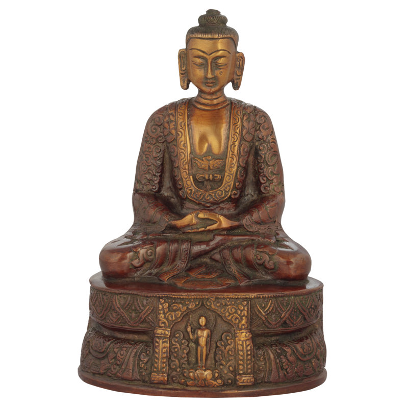 Bouddha Murugun assis sur un piédestal haut, Rouge