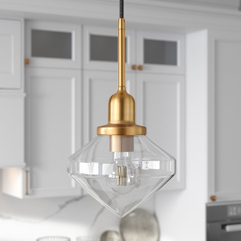 Chareen 1 - Light Single Pendant, Clear, Brass