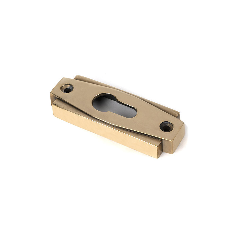 Art Deco Euro Escutcheon, Aged Brass