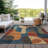 Machine Washable Indoor/Outdoor Xhevrie Navy Rug-1937107519