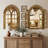Solid Wood Arched Window Mirror With Opening Doors – Farmhouse Wall Mirror For Bathroom Vanity, Rustic Decorative Mirror-615536629-615536631