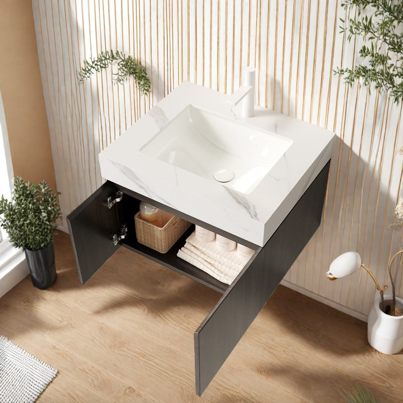 Meuble-lavabo (doit inclure le meuble-lavabo et le lavabo) 24 po en bois