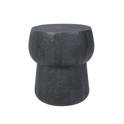 Outdoor Accent Table, Concrete Coffee Table with Double Barrel Design
