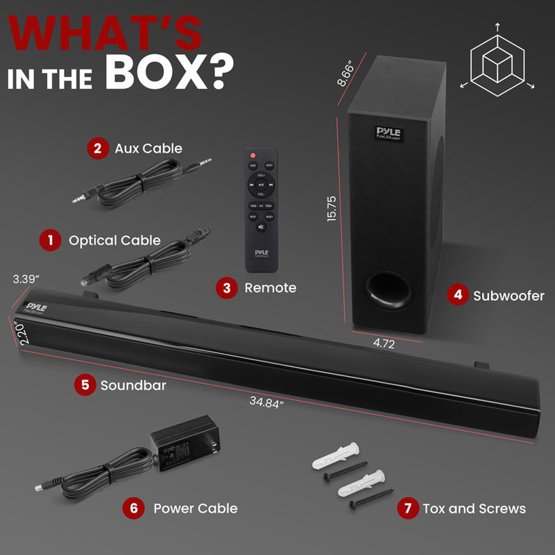 Système de haut-parleurs numériques de table de son Pyle 2.1 - Amplificateur numérique avec DSP Streaming