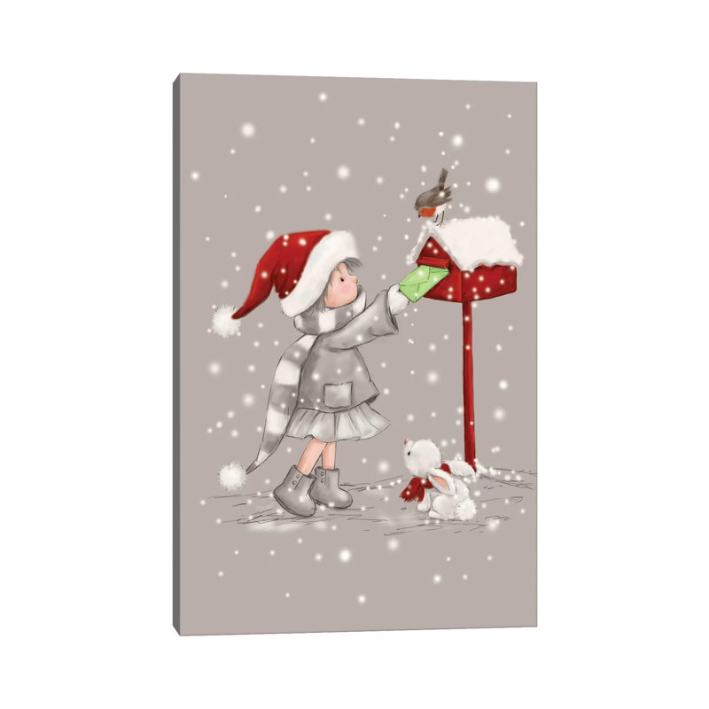 Girl With Post by MAKIKO - Wrapped Canvas Print, 66.04 cm H x 45.72 cm W x 1.91 cm D