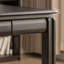 Bureau rectangulaire en bois massif noir avec 2 tiroirs-539974033
