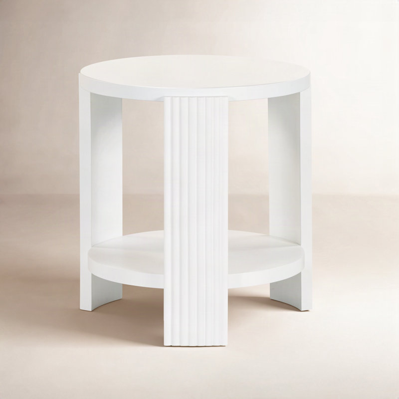 Table d'appoint Liabella, Blanc