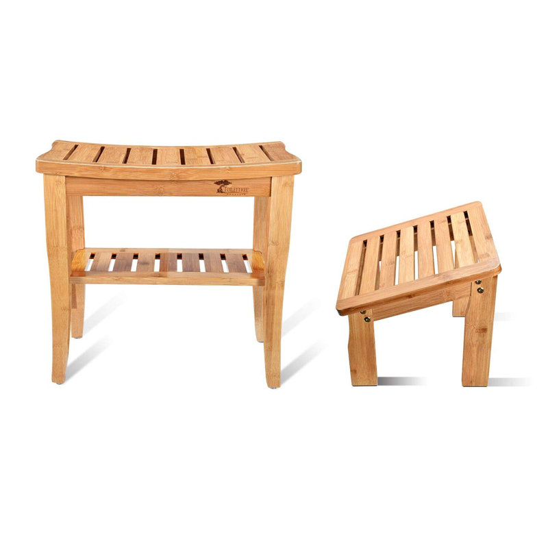 Banc de douche en bois de luxe l 19 po