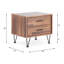 Wooden Accent Table With Walnut Finish And 2 Drawers Metal Guides