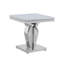 Table de bout moderne en faux marbre avec base en acier inoxydable poli Table d'appoint en marbre blanc Petite table de chevet élégante pour le bureau-1881030387