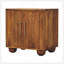 Armoire cannelée en bois massif Solis, brun, 2 tiroirs