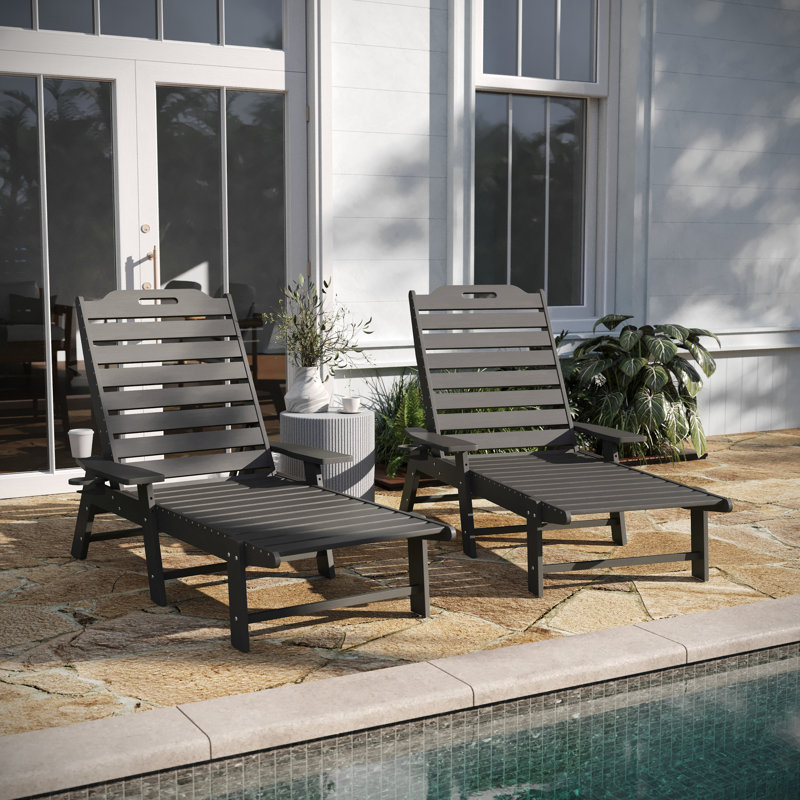 Collis Outdoor Chaise Lounge, Gray