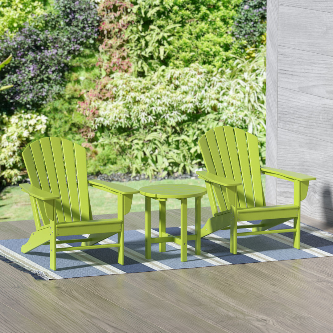 Palmerton Foldable Outdoor Adirondack Chair With Table Highland Dunes