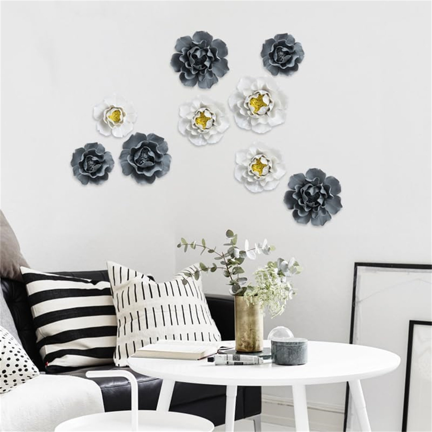 Lark Manor™ Handmade 3D Ceramic Wall Art Hanging Sculpture White Flower