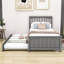 Twin Size Wooden Platform Bed with Trundle-1918543304