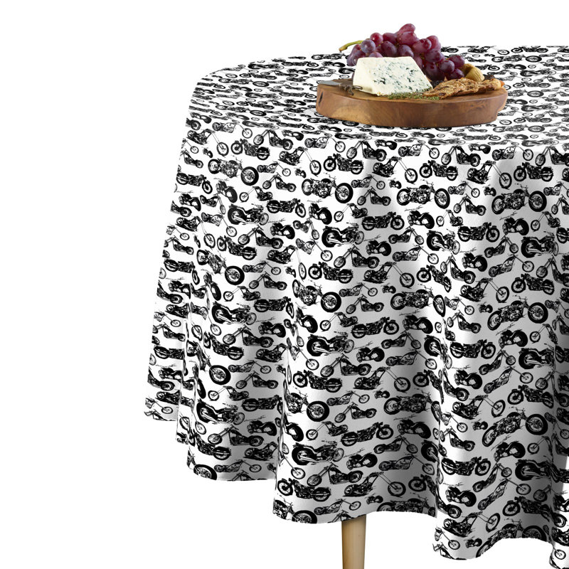 Ehren Geometric Round Tablecloth, 84" x 84"