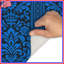 Tapis de bain damassé bleu floral-130160271
