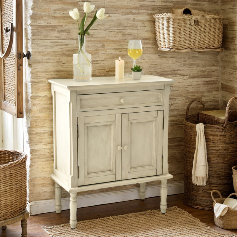 Farmhouse Buffet Cabinet With Storage, Door Coffee Bar Sideboard Storage Cabinet, White
