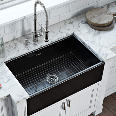30 x 20 inch Fireclay Reversible Farmhouse Apron-Front Kitchen Sink