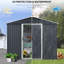8x4 Metal Outdoor Storage Shed With Window Black - White