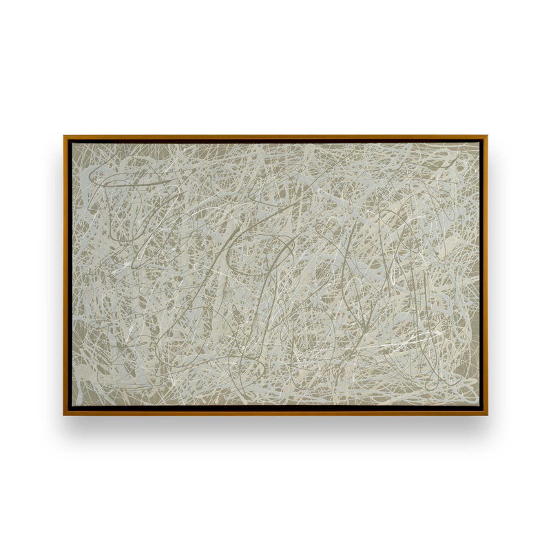 Abstract Sandstorm Canvas Print in a Frame, Polished Gold, 24.75" H x 36.75" W