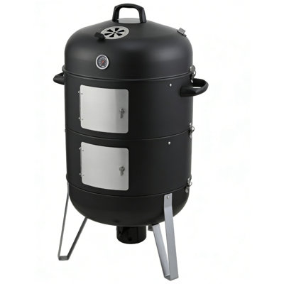 Laravist 20.5 Inch Heavy-duty Vertical Charcoal Smoker And Grill Combo, Large 646 Sq In Outdoor Bbq Smoker For Camping & Backyard Cooking