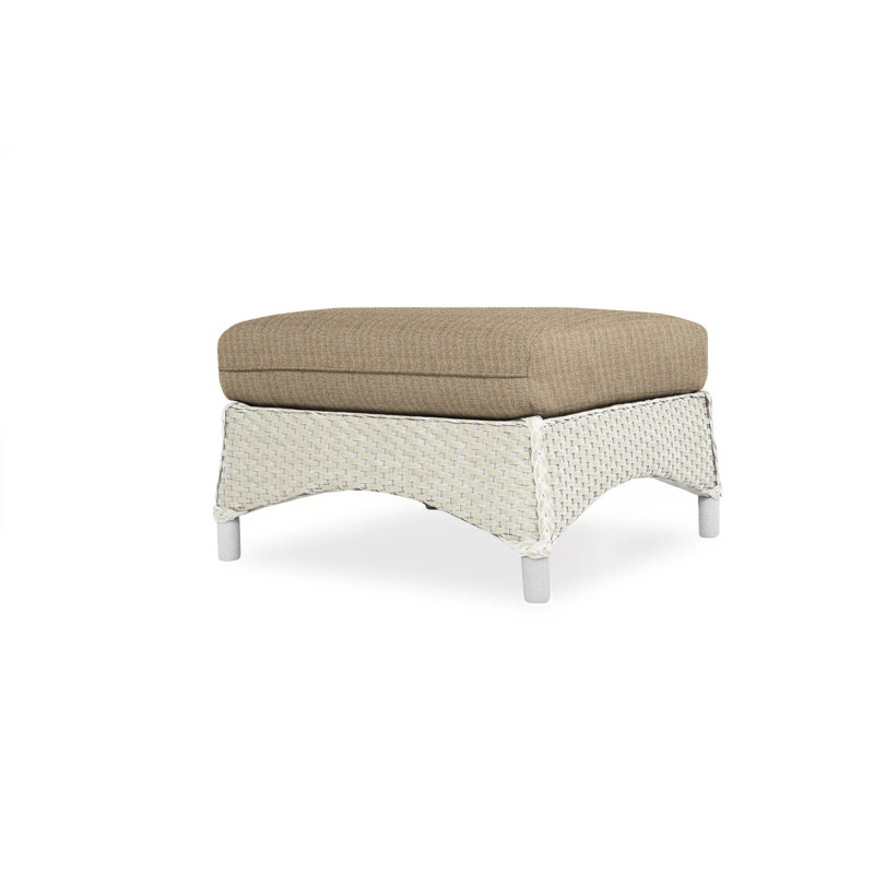 Mandalay Outdoor Ottoman, Bright Side Fog, Antique White