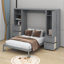 Grand lit escamotable avec tiroirs et tablettes-121087753