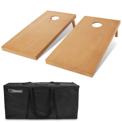 Ensemble de cornhole en bois 4 pi x 2 pi avec finition brun clair GoSports - avec étui de transport