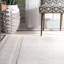 Tapis beige ivoire en laine touffeté à la main-26050117