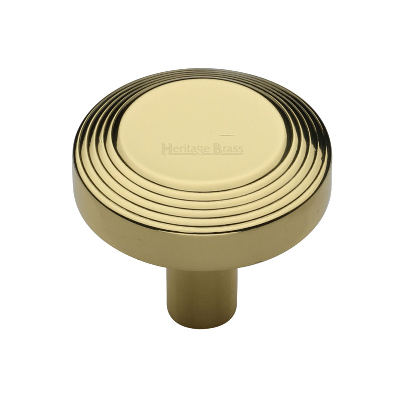 Heritage Brass Cabinet Knob Ridge Design, 3.8cm