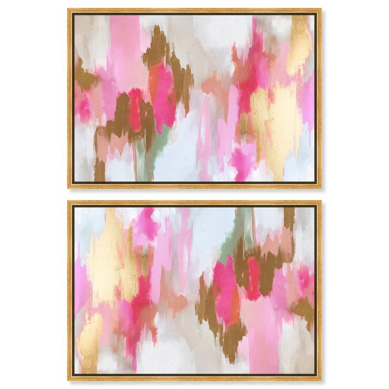 Toile «Blush Meadowlight» par Art Remedy, H 11 po x l 16 po, Cadre doré