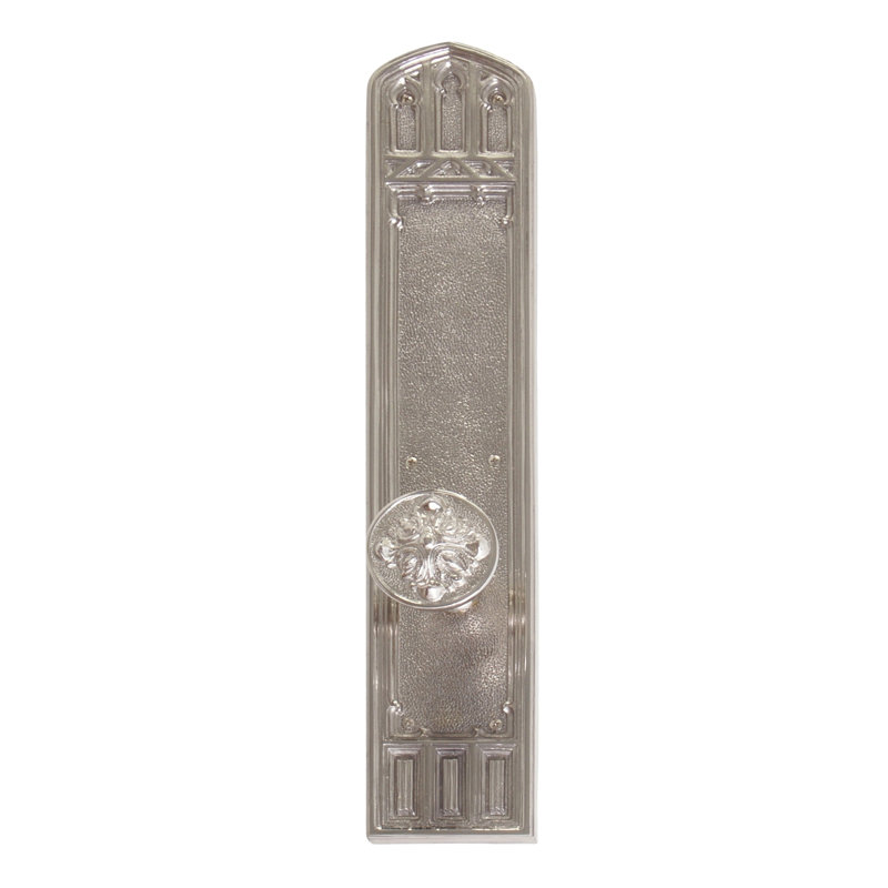 Renaissance Round Knob with Arch Rosette, Satin Nickel