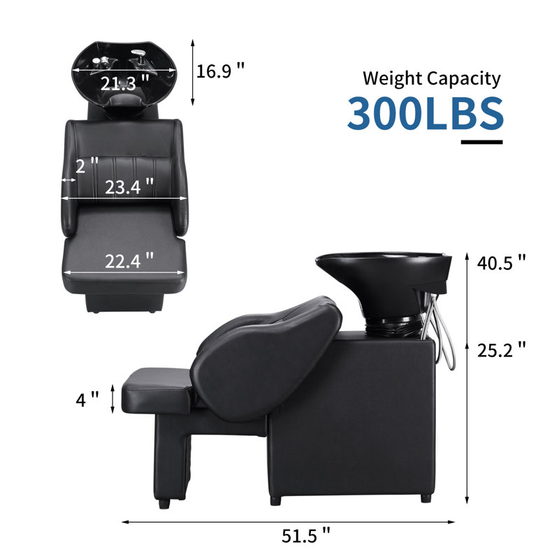 Fauteuil de shampooing en simili cuir