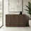 Buffet 48 "avec tablettes réglables et gestion des câbles - Buffet transitionnel en noyer satiné pour salle à manger | Alston