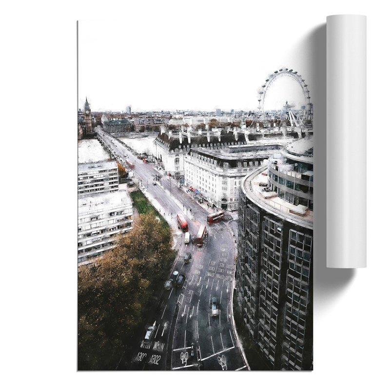 Big Ben And The London Eye Vol.2 - No Frame Painting, 59cm H x 42cm W x 0.1cm D
