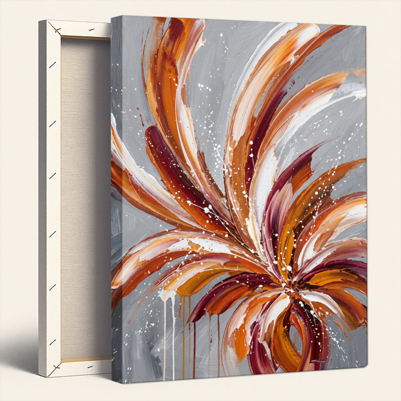 Ensemble de 1 tableau abstrait floral sur toile, H 36 po x l 24 po, Wrapped Canvas