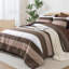 Ensemble d'édredon pour lit très grand Andency 7 pièces - lit dans un sac rayé blanc et noir, ensemble de literie toutes saisons en microfibre douce avec édredon, drap-housse, taies d'oreiller et taies décoratives-124609747-124609754