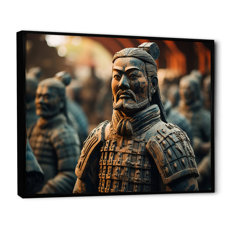 China Terracotta Warriors III - impression, H 30 po x l 40 po x P 1,5 po, Cadre flottant noir