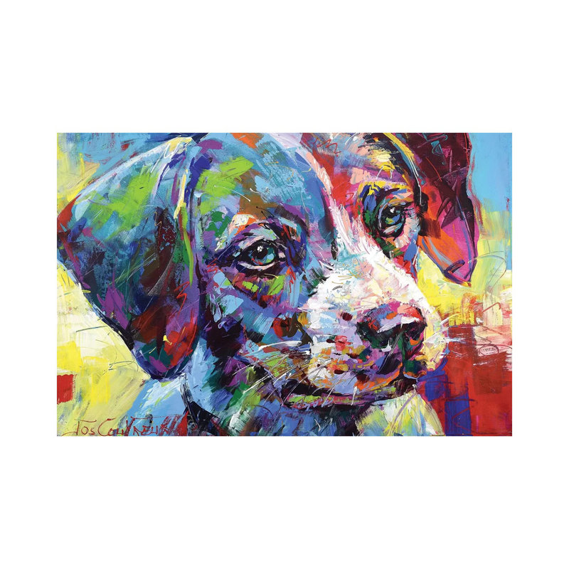 Jack Russell Puppy by Jos Coufreur - Wrapped Canvas Print