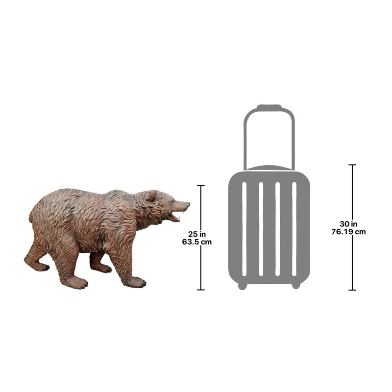 Grand-Scale Brown Resin Bear Garden Statue
