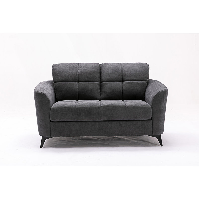 Causeuse moderne avec coussin touffeté, Gris