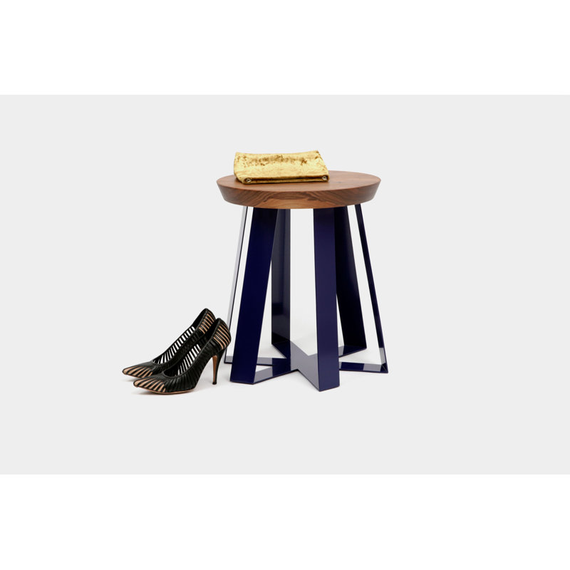 ARS Accent Stool, Purple, Walnut
