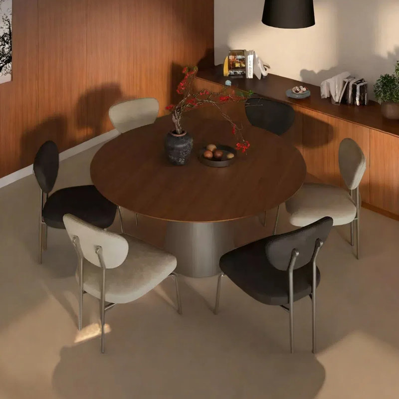 Small-sized round dining table, 29.53"H x 59.06"L x 59.06"W
