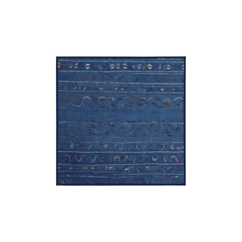 Machine Washable Gray Area Rug, Square 7'