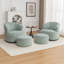 Chaise pivotante rembourrée en polyester avec repose-pieds-561283675