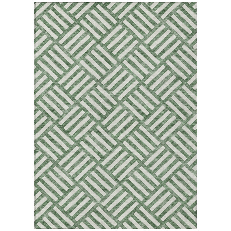 Loreen Flatweave Washable Geometric Indoor / Outdoor Rug, Rectangle 9' x 12'