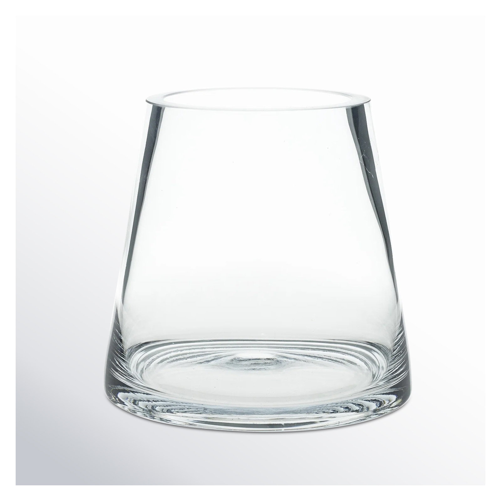 Handmade Glass Table Vase, 4" H x 4.4" W x 4.4" D