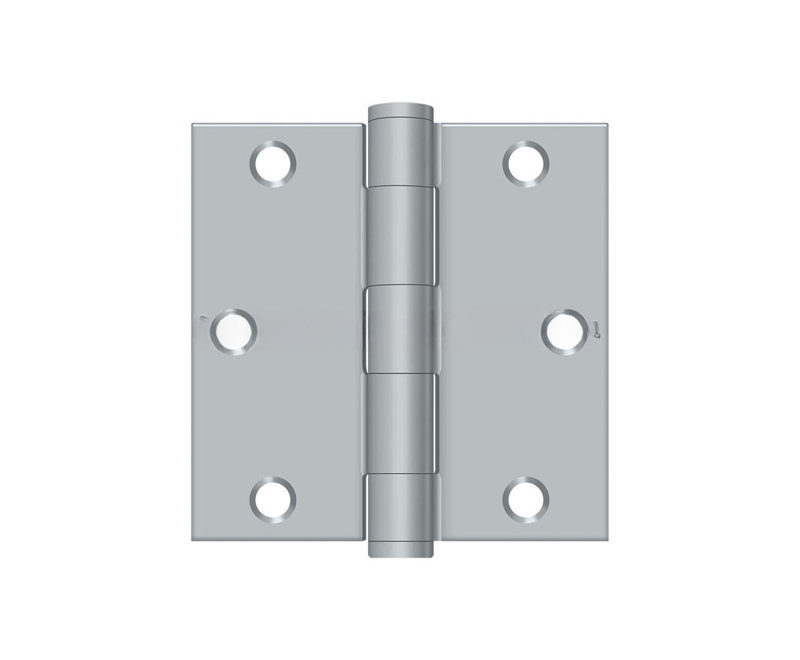 Charnière carrée Deltana S35HD26D 3-1 / 2 "x 3-1 / 2", HD en chrome brossé, Chrome brossé