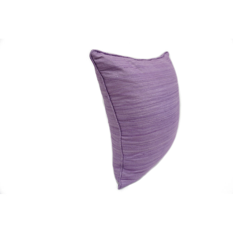 Coussin en soie brute 18 po, Mauve clair